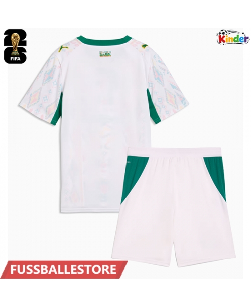 Günstige Senegal Heimtrikotsatz Kinder WM 2026 Kurzarm (+ Kurze Hosen)